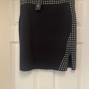 Elegant Black Studded Skirt
